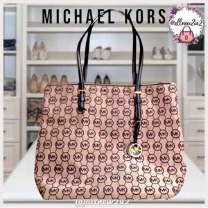 Michael Kors Canvas With Leather Trim Reversible Tote Bag